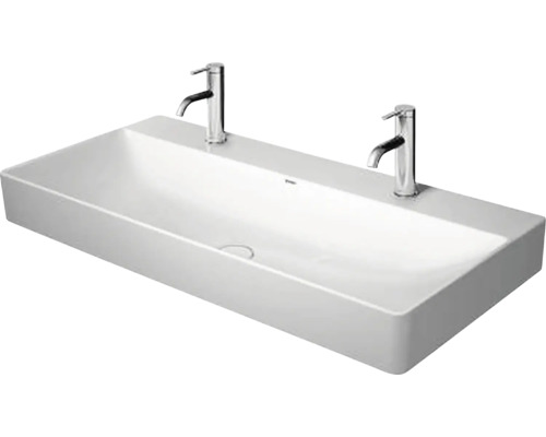 Umyvadlo DURAVIT DuraSquare sanitární keramika bílá 100 x 47 cm D 2353100043 Obdélníkové umyvadlo se dvěma kohoutky