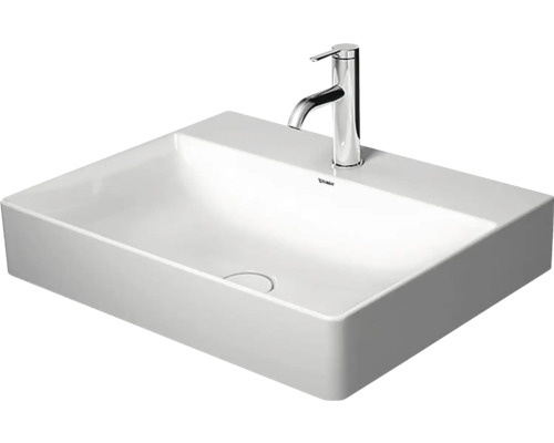 Umyvadlo na desku DURAVIT DuraSquare sanitární keramika bílá 60 cm 2353600071 Obdélníkové umyvadlo na desku z keramiky s vodovodní baterií