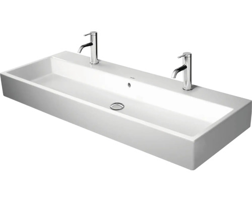 Dvojumyvadlo DURAVIT Vero Air sanitární keramika bílá 120 x 47 cm D 2350120026 Bílé umyvadlo na desku se dvěma bateriemi