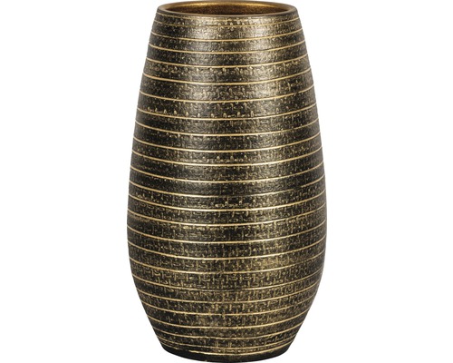 Váza Passion for Pottery Solano hliněná Ø 22 cm x 40 cm černo-zlatá