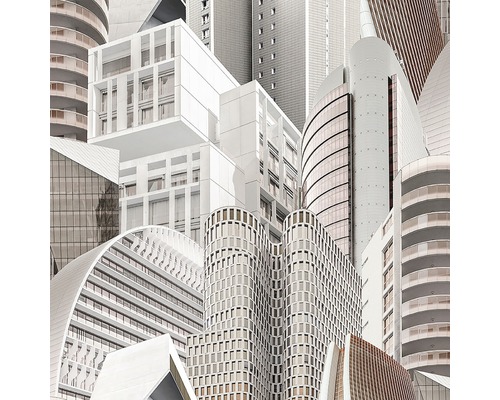 Vliesová tapeta EE22556 Essentials Decoprint 10,05 x 0,53 m Abstraktní tapetový vzor s moderními výškovými budovami