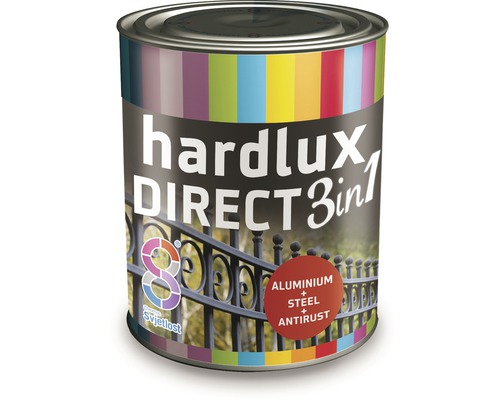 Barva na kov Chromos Hardlux 3v1 antikorozní RAL9005 černý mat 750 ml Plechovka barvy Hardlux Direct 3v1 pro hliník, ocel a ochranu proti korozi