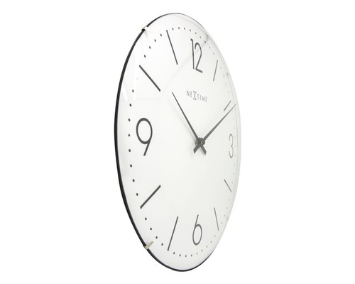 Nástěnné hodiny NeXtime Basic Dome bílé Ø 35 cm-0