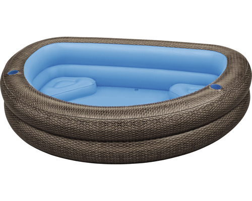 Nafukovací bazén s designem ratanu s držáky nápojů a integrovanými sedadly