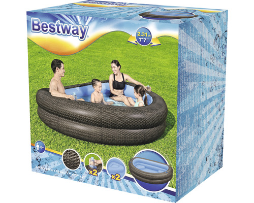 Bazén Bestway v krabici s lidmi ve vodě