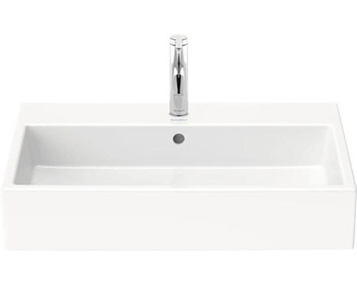 Obdélníkové keramické umyvadlo s vodovodní baterií