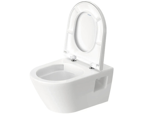 Závěsné WC s hlubokým splachováním, otevřeným splachovacím kruhem a WC sedátkem