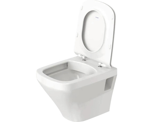 Závěsné WC s hlubokým splachováním, otevřeným splachovacím kruhem a WC sedátkem