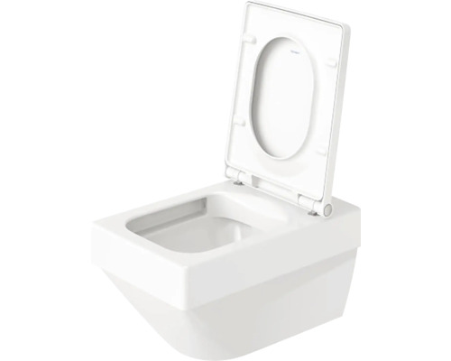 Závěsný klozet s hlubokým splachováním s otevřeným splachovacím kruhem a WC sedátko s víkem, nutná montáž