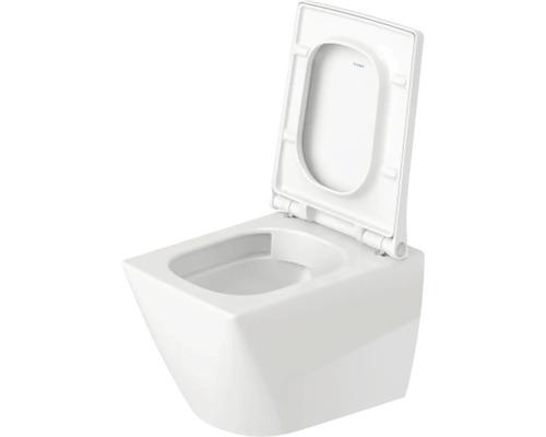 Závěsný klozet s hlubokým splachováním, otevřeným splachovacím kruhem a vyklopeným sedátkem