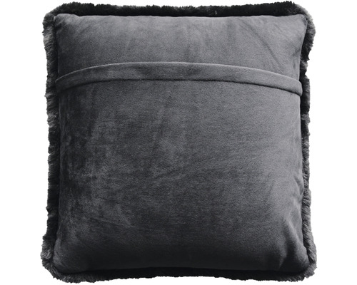 Dekorační polštář s lemem z umělé kožešiny a kapsou