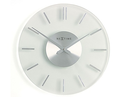 Nástěnné hodiny NeXtime Stripe ø 26 cm mléčné sklo