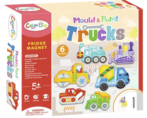 Magnetky na lednici Color Day TRUCKS kreativní sada 6 ks + barvy Magnetky na lednici Color Day TRUCKS kreativní sada 6 ks + barvy