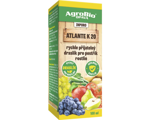 Přípravek na přírodní bázi s vysokým obsahem rychle přijatelného draslíku INPORO Atlante K20 100 ml