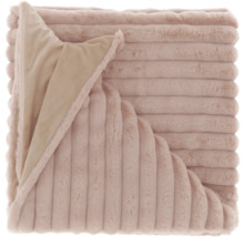 Růžová měkká deka s žebrovanou texturou