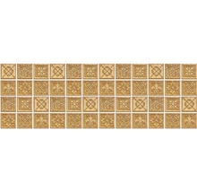 Vzor dlaždic s květinovými a heraldickými motivy