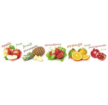 Čerstvé ovoce jako jablka, ananas, jahody, pomeranče a granátová jablka.