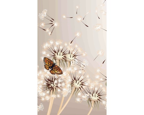 Ilustrace pampelišek s motýlem