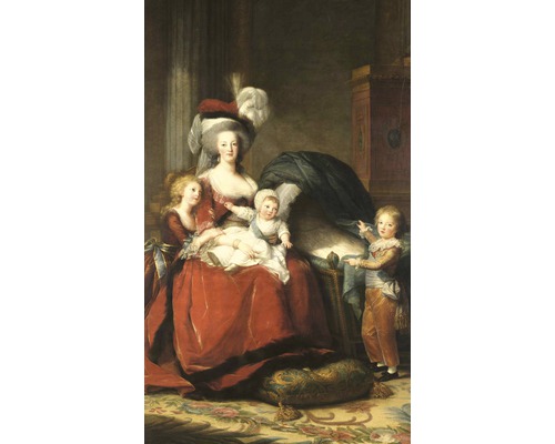 Malba Marie Antoinetty s jejími dětmi v elegantním interiéru