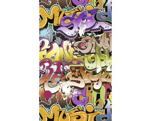 Graffiti tapeta s barevnými písmeny a vzory