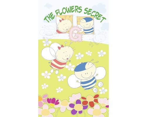 Ilustrace s včelami a květinovým vzorem