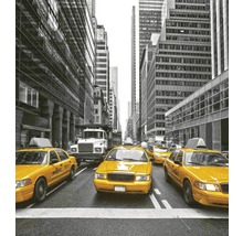 Žluté taxíky v newyorské uliční scéně