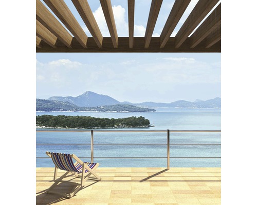 Balkon s výhledem na moře, pergola a lehátko