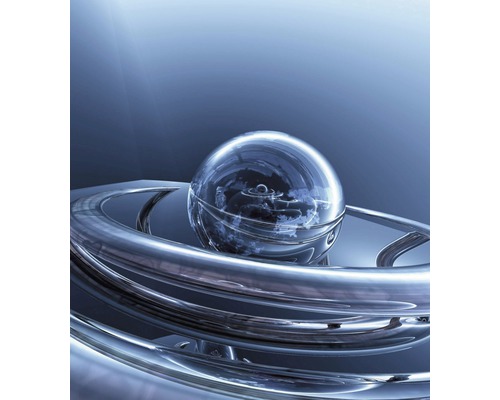 Dekorativní prvek: skleněná koule na kovových kroužcích