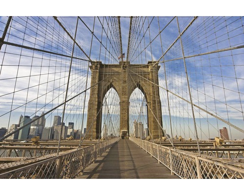 Pohled na Brooklynský most s Manhattanem v pozadí