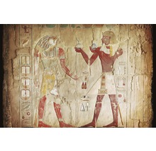 Egyptský reliéfní výjev božstva a osoby