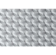 Bílé trojrozměrné stěnové panely s geometrickým vzorem