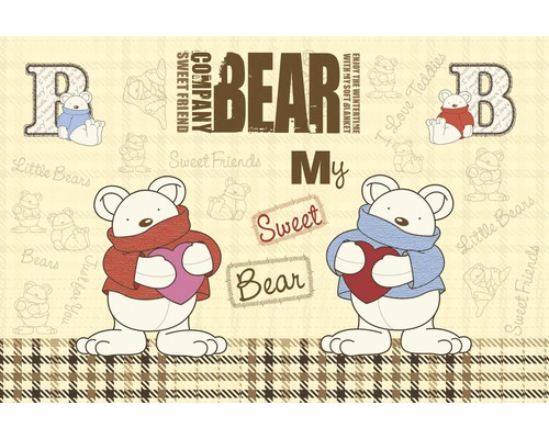 Vzor medvídků na látce