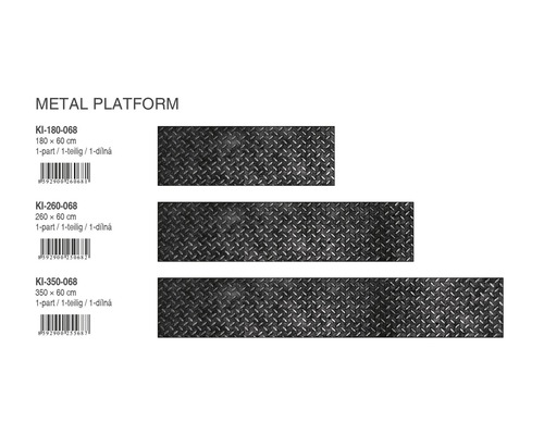 Kovová plošina ve třech různých velikostech