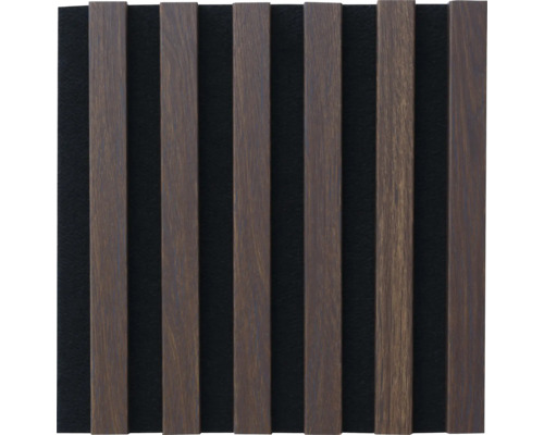 Dřevěný obklad 3D 30x30 cm černý/dub tmavý