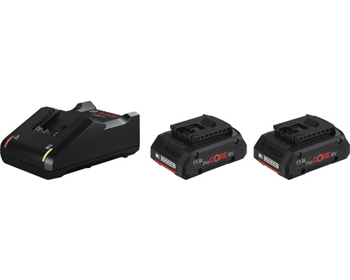 Startovací sada Bosch 2× ProCORE18V 4.0Ah + GAL 18V-40 Professional, 1600A01BA3 Nabíječka baterií Bosch a dvě baterie Bosch Pro Core