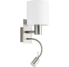 Nástěnné svítidlo s lampovým stínidlem a flexibilním ramenem na čtení