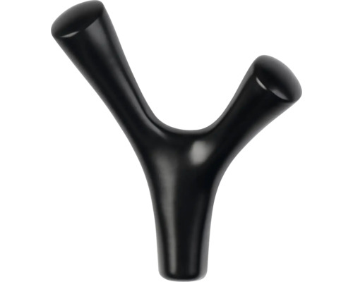 Černý věšák na šaty ve tvaru Y pro montáž na stěnu