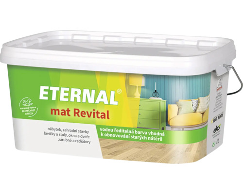 Barva univerzální ETERNAL Mat Revital k obnovování starých nátěrů 2,8 kg slonová kost RAL 1015, ekologicky šetrné