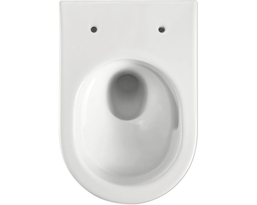 Závěsný hluboký splachovací záchod z sanitární keramiky, pohled shora