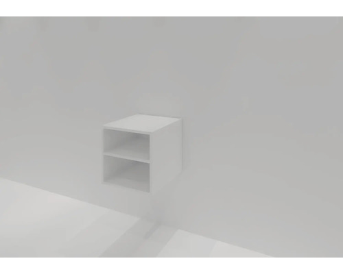 Nástěnný regál do koupelny Sanox Frozen bílá vysoce lesklá 40 x 40 x 45 cm Nástěnná skříňka se dvěma otevřenými úložnými přihrádkami