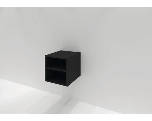 Černá nástěnná police se dvěma přihrádkami