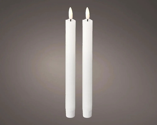 LED svíčka vosková Ø2,2 x 24,5 cm 2 ks bílá