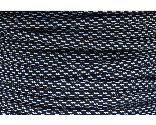 Textilní kabel H03VV-F 3x0,75-48 černý/bíly, metrážové zboží