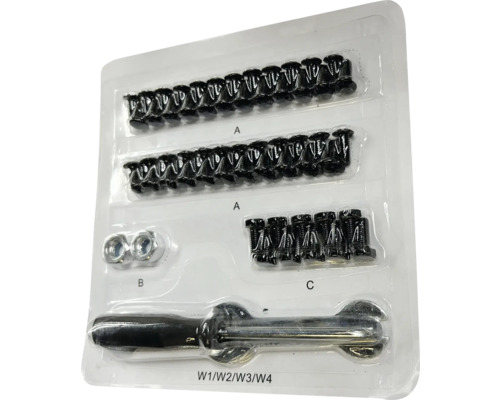 Sada šroubů, matic a nářadí v plastovém obalu