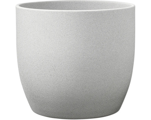 Obal na květináč keramický Soendgen Basel Stone Ø 24 cm x 23 cm světle šedý Kulatý květináč z odolného materiálu