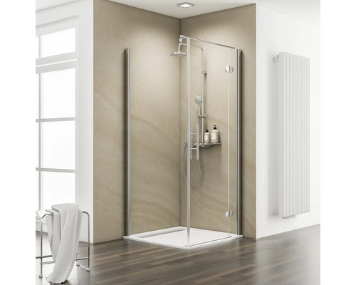 Sprchové dveře pro boční stěnu Schulte MasterClass 90 cm doraz vpravo čiré sklo barva profilu chrom