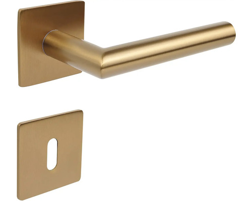 Souprava kliky ke dveřím se čtvercovou rozetou a klíčovou rozetou