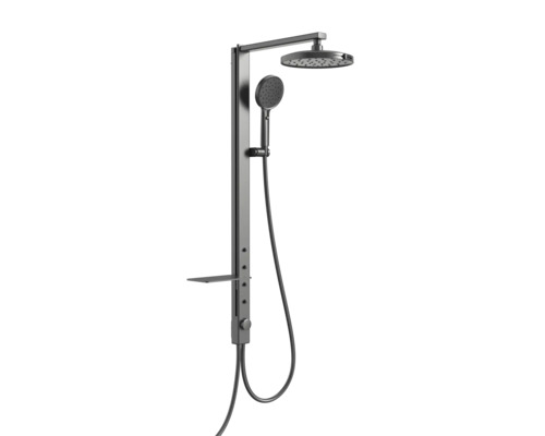 Sprchový systém bez baterie AVITAL Biala se 4 masážními tryskami matně černá