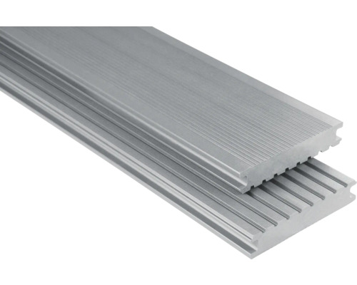 Terasové prkno WPC Konsta plné 26 x 145 mm stříbrno-šedé plný profil (ZVLÁŠTNÍ OBJEDNÁVKA - délka volitelná)