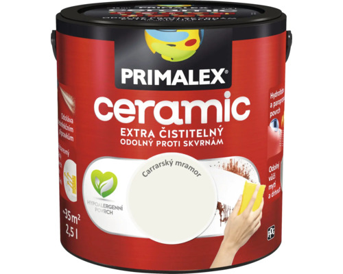 Barva na zeď Primalex Ceramic Carrarský mramor šedá 2,5 l Interiérová barva Primalex Ceramic, 2,5litrový kbelík, barva Carrarský mramor